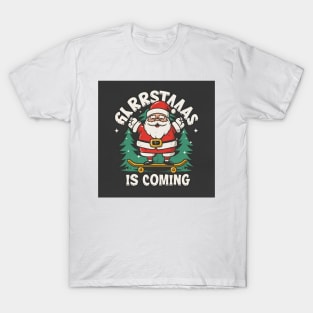 Santa on skateboard T-Shirt